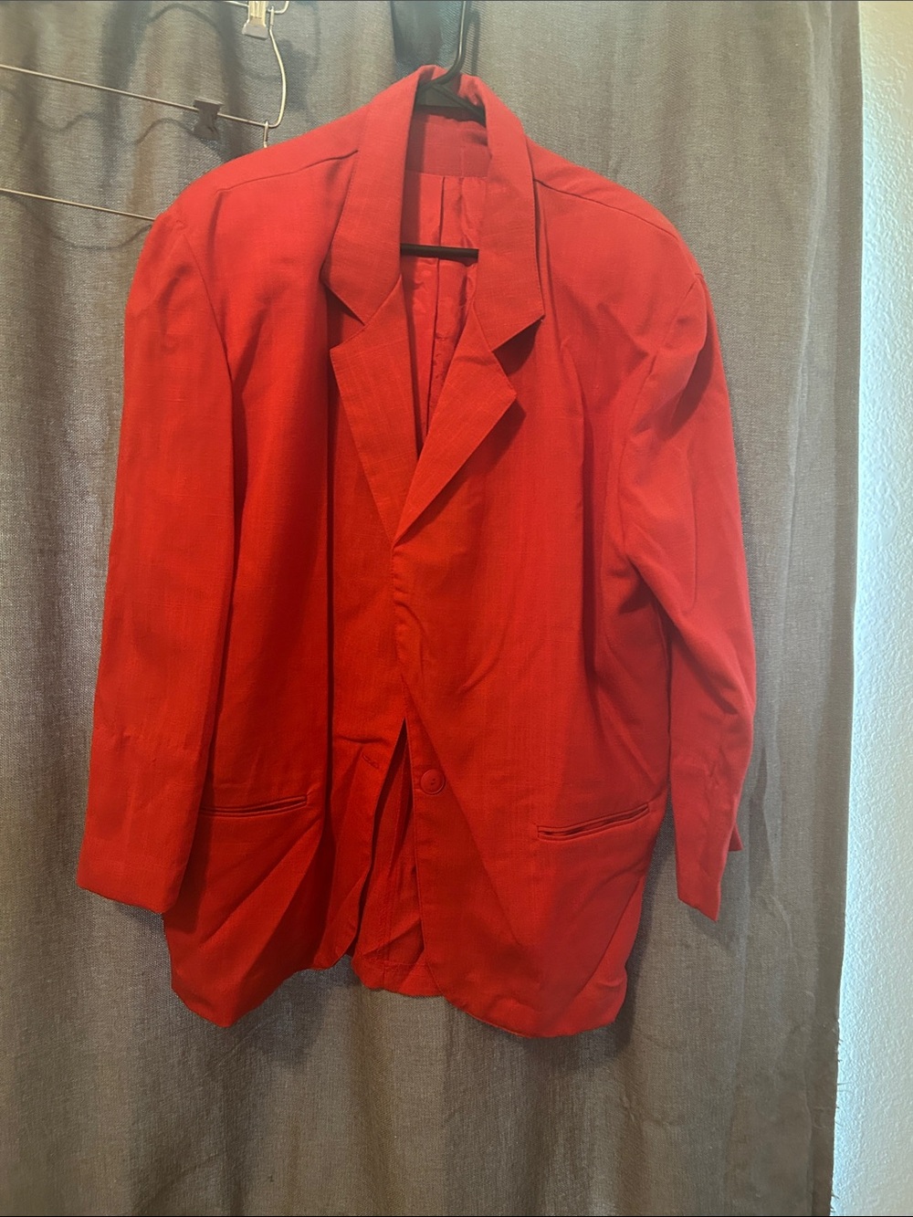 Bold Red Vintage Blazer with shoulder pads